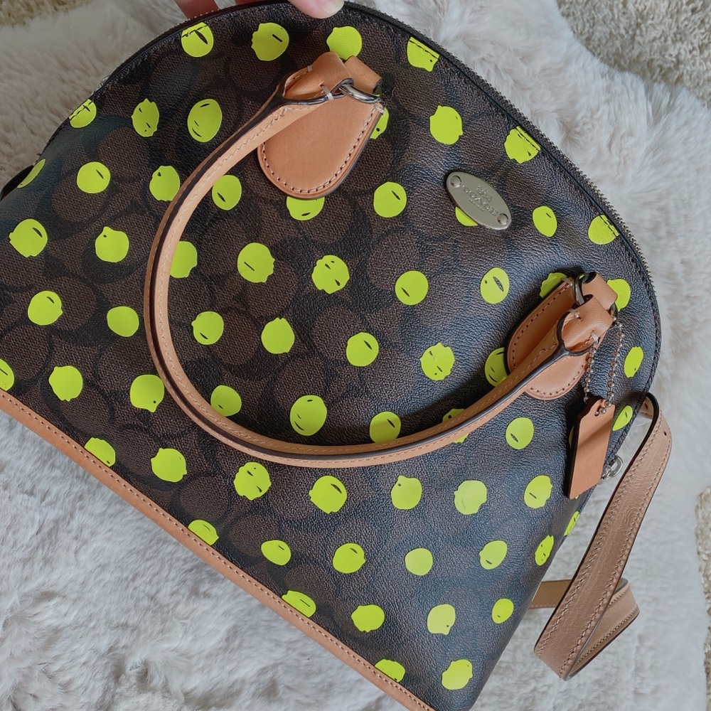 NWT Coach green dot crossbody